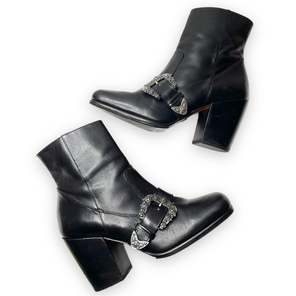 Coach Shoes - Coach | Western Buckle Ankle Bootie in Black Leather 8